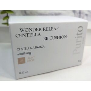 NIB 21 LIGHT BEIGE😍PURITO Wonder Releaf Centella BB Cushio  Soothing Cream 15ml